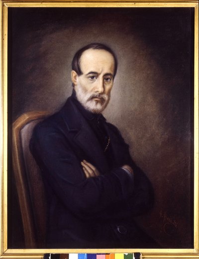 Retrato de Giuseppe Mazzini (1805 o 1808 - 1872). Pintura del siglo XIX. Museo del Risorgimento. Milán de Italian School