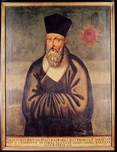 Retrato de Matteo Ricci (1552-1610) misionero italiano, fundador de la misión jesuita en China de Italian School