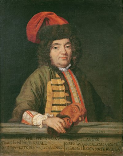 Retrato de Philippe Emmanuel de Coulanges vestido para el carnaval, 1690 de Italian School