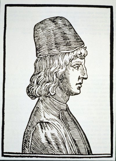 Retrato de Pico della Mirandola (1463-94), de Delle Celeste Fisionomia por Giovanni Battista della Porta, Padua 1616, ilustrado en Historia de la Magia, publicado a finales del siglo XIX de Italian School