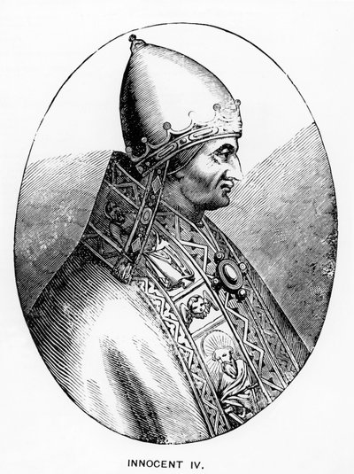 Retrato del Papa Inocencio IV (m.1254) ilustración de Ciencia y Literatura en la Edad Media y Renacimiento, escrita y grabada por Paul Lacroix, 1878 de Italian School