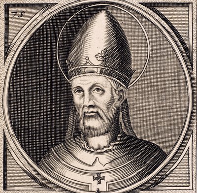 Retrato del Papa Martín I, c.1790 (grabado) de Italian School