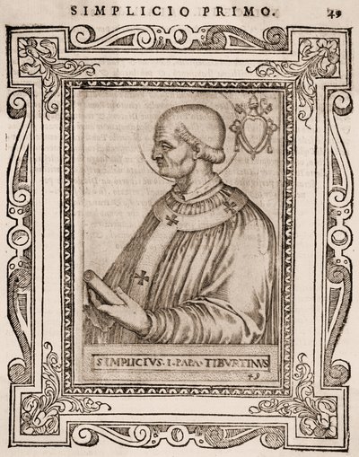 Retrato del Papa Simplicio de Italian School