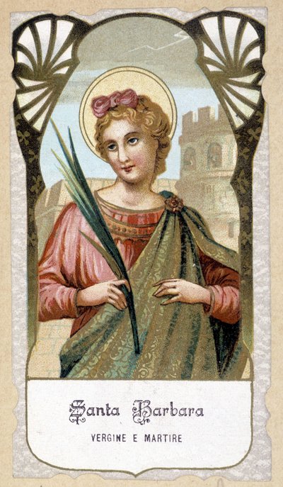 Retrato de Santa Bárbara, Virgen y Mártir, Italia de Italian School