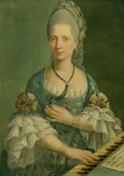 Retrato de un pianista (óleo sobre lienzo) de Italian School