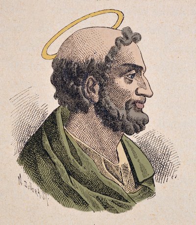Retrato de San Pedro (siglo I), primer Papa y Obispo de Roma de Italian School