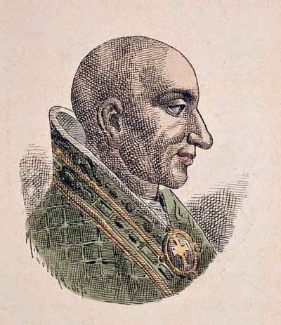 Retrato del Antipapa Cristóforo (903-904) de Italian School