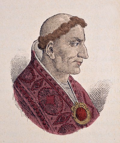 Retrato del Papa Conón (686-687) de Italian School