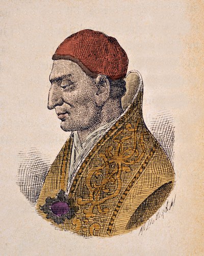 Retrato del Papa Constantino I (708-715) de Italian School