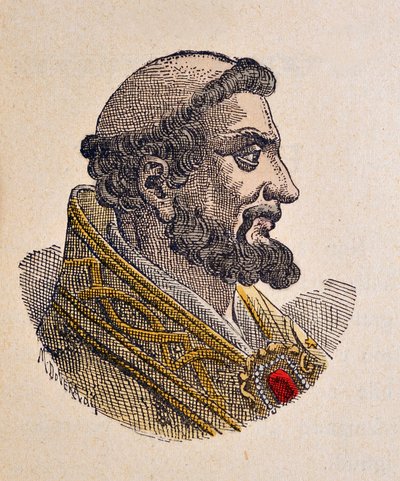 Retrato del Papa Pelagio I (556-561) de Italian School
