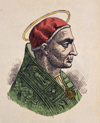 Retrato del Papa Siricio (384-399) de Italian School