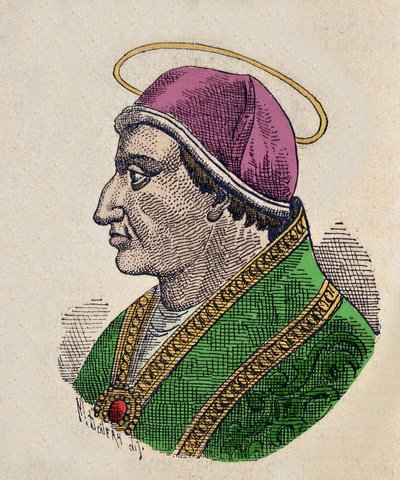 Retrato del Papa Símaco I (498-514) de Italian School