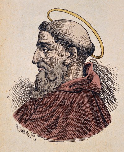 Retrato del Papa Telesforo (125-136/138) de Italian School