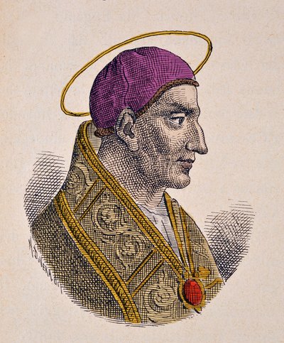 Retrato del Papa Vitaliano (657-672) de Italian School