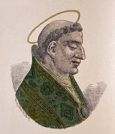Retrato del Papa San Agatón (678-681) de Italian School