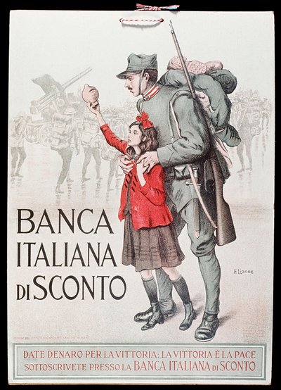 Postal del Banco Italiano de Descuento, 1917-18 de Italian School
