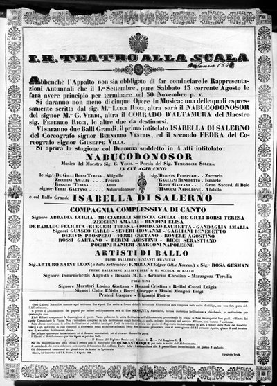 Póster para I.R. Teatro alla Scala, 