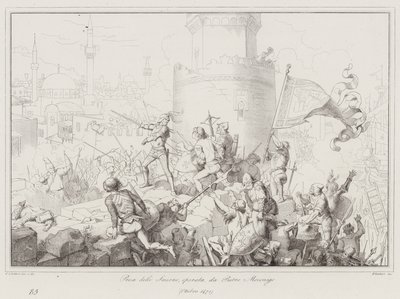 Toma de Esmirna, realizada por Pietro Mocenigo de Italian School