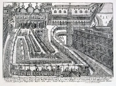 Procesión de Corpus Christi en la Piazza San Marco, 1876 de Italian School