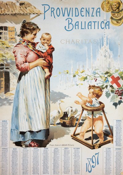 Provvidenza baliatica (Asistencia para enfermeras), Charitas, calendario de Italian School