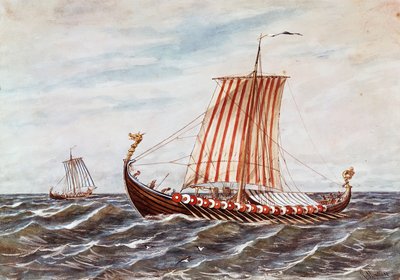 Reconstrucción de barcos vikingos del siglo X de Italian School