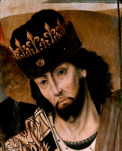 Representación de Roberto I de Anjou (1278-1343) rey de Sicilia y líder del Partido Guelfo Detalle. Pintura de la escuela napolitana. Finales del siglo XV. Nápoles, Museo Nacional de Capodimonte de Italian School