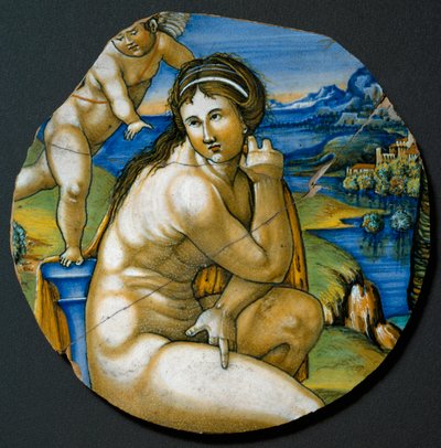Representación de Venus. Plato de cerámica producido en Faenza, Italia. Alrededor de 1530. Florencia, Museo Nazionale del Bargello de Italian School