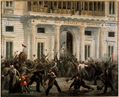 Revoluciones de 1848, Cinco Días de Milán: los insurgentes toman el Palacio del Gobierno el 18 de marzo de Italian School