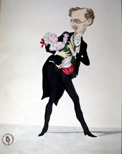 Risorgimento: caricatura representando al Ministro de Finanzas Bettino Ricasoli (1809-1880) 1865 de Italian School