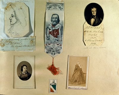 Risorgimento: collage alrededor del patriota italiano Giuseppe Garibaldi de Italian School
