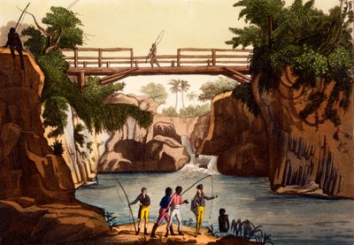 Río Roccie cerca de San Benedetto, Isla de Madagascar, de Costumi dei... de Italian School