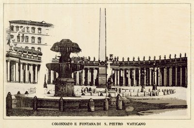 Roma: Columnata y fuente de San Pedro Vaticano de Italian School