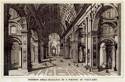 Roma: Interior de la Basílica de San Pedro en el Vaticano de Italian School