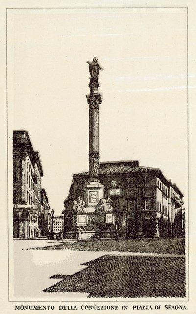 Roma: Monumento de la Concepción en la Plaza de España de Italian School