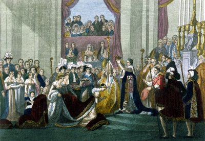 El emperador sagrado Napoleón I y la coronación de la emperatriz Josefina en Nuestra Señora el 2 de diciembre de Italian School
