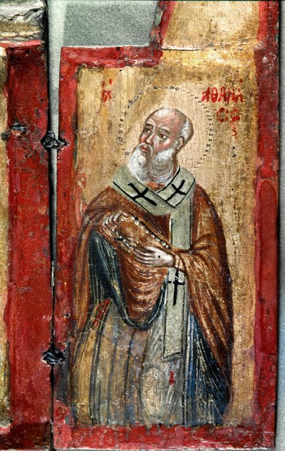 San Anastasis (detalle). Tríptico de un artista griego. Pintura sobre madera. Siglo XVI Venecia, Museo Correr de Italian School