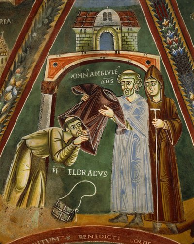 San Heldrad regresa de Santiago de Compostela, en la Capilla de los Santos Heldrad y Nicolás de Italian School