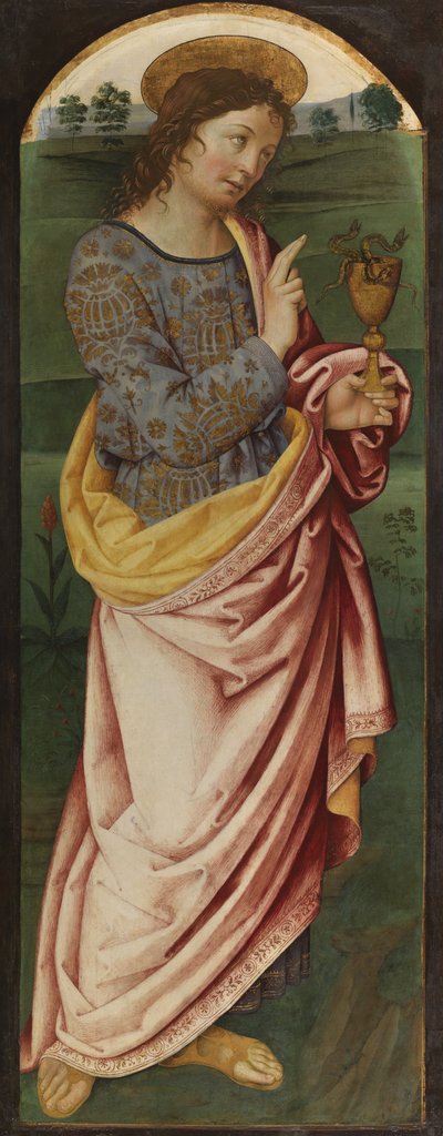 San Juan Evangelista, c.1470-90 (temple sobre tabla) de Italian School