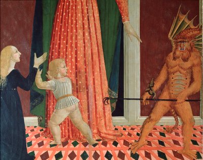 Santa Maria del Soccorso o María Auxiliadora Detalle de un demonio Pintura de la escuela florentina del siglo XV Florencia Chiesa di Santo Spirito de Italian School