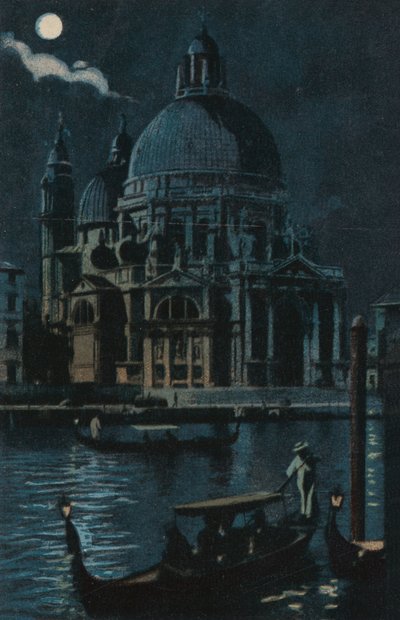 Santa Maria della Salute (litografía en color) de Italian School