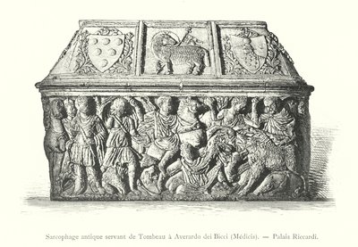Sarcófago antiguo que sirve de tumba a Averardo dei Bicci, Médicis, Palacio Riccardi de Italian School