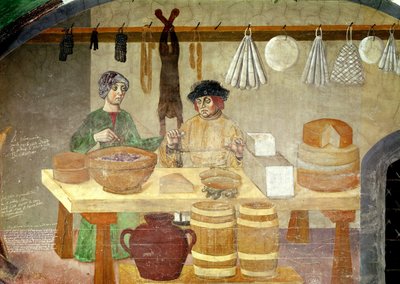 Vendedores de salchichas y queso (al fresco) de Italian School