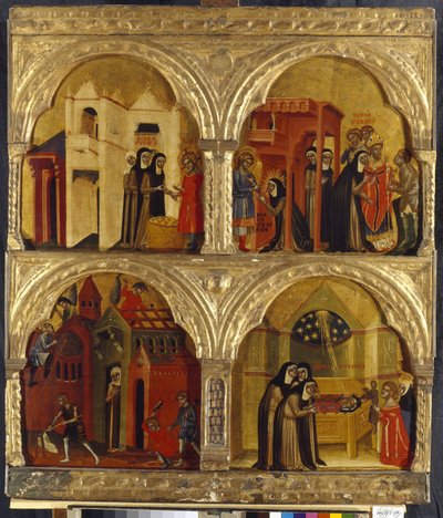 Escena de la vida de Santa Juliana. Pintura de un maestro veneciano, témpera sobre tabla, segunda mitad del siglo XIV. Arte italiano, Edad Media, Arte gótico. Hermitage estatal, San Petersburgo. de Italian School