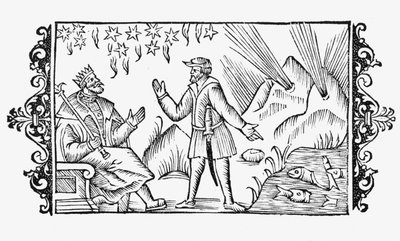 Escena de adivinación, ilustración de Historia de Gentibus Septentrionalibus por Olaus Magnus, publicado en Roma, 1555 de Italian School