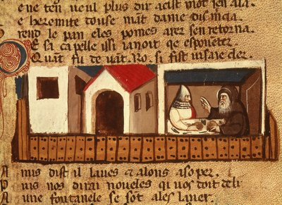 Buscando asilo en un convento, del Códice Entrada de España de Italian School