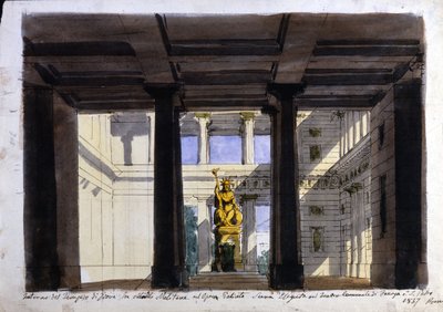Diseño de escenografía para "Poliuto", Teatro Comunale, Faenza, 1857 de Italian School