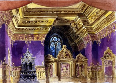 Diseño de Escenografía para la Ópera "Lucrezia Borgia" de Gaetano Donizetti, Milán, 1833 de Italian School
