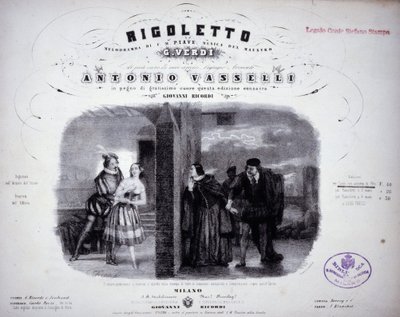 Partitura de "Rigoletto" de Verdi. de Italian School