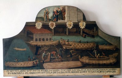 Construcción naval: barcos construidos en 1517 y renovados en 1753. de Italian School