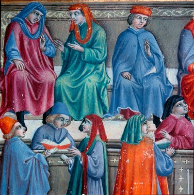 Mercaderes sieneses (detalle de una miniatura del 